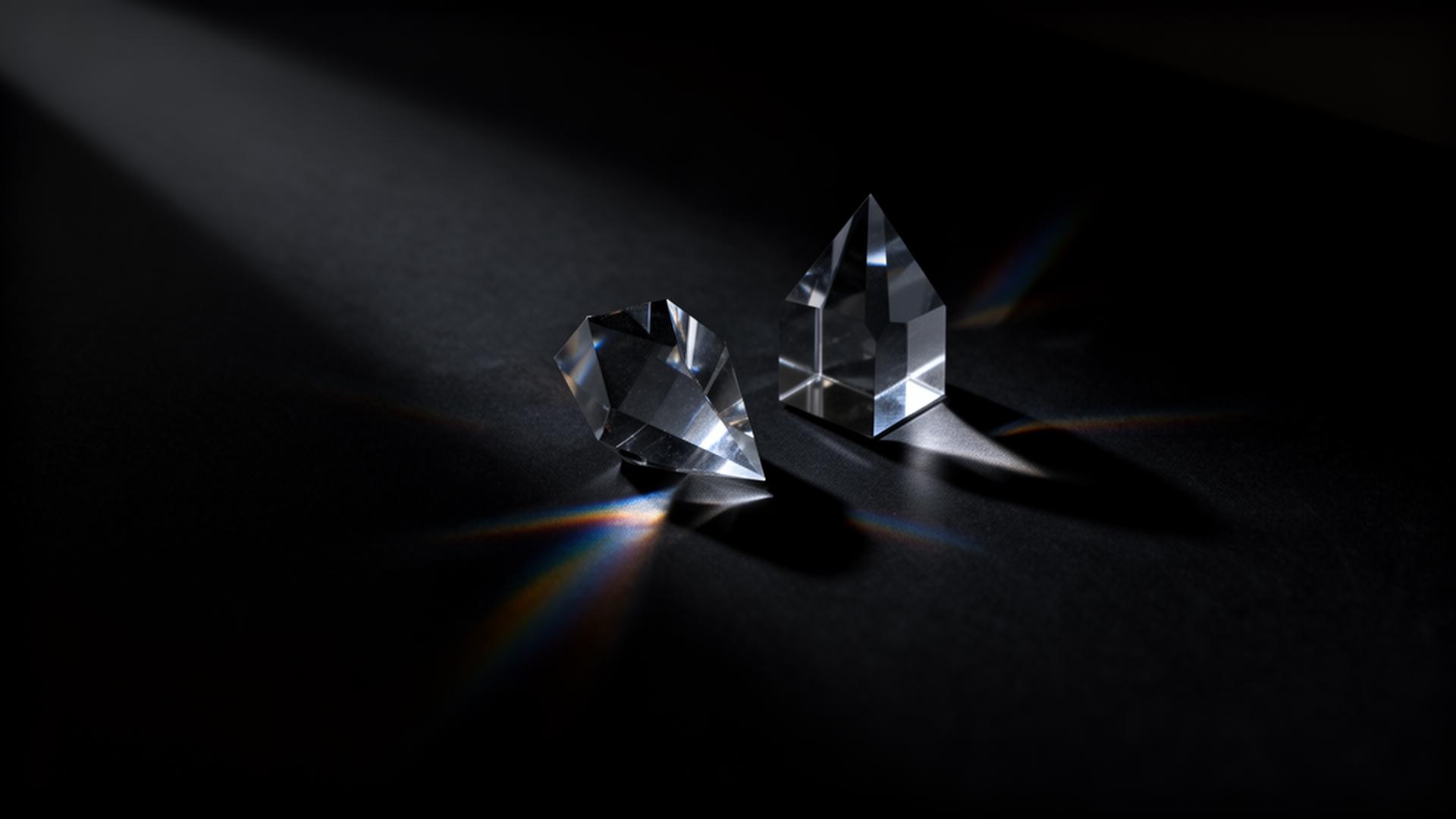 Light refracting through crystal glass